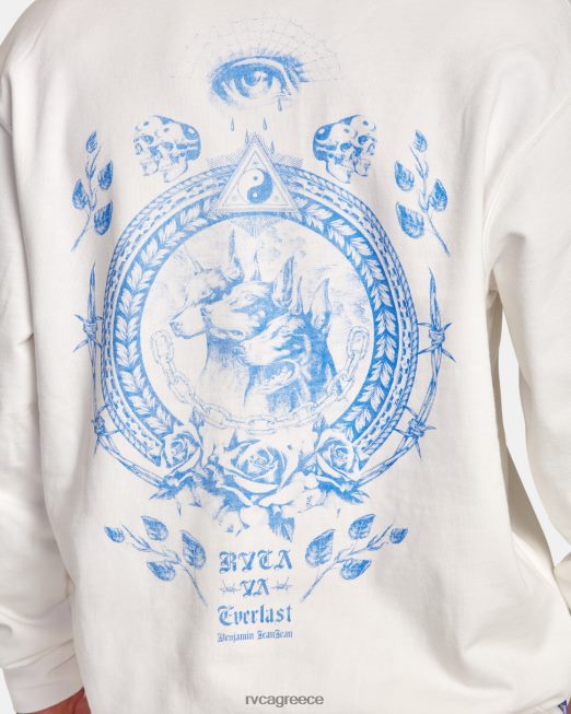 R422N896 everlast x benjamin jeanjean hoodie RVCA άνδρες υπόλευκο είδη ένδυσης