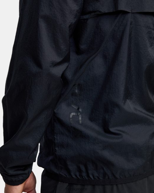 R422N8315 δρομέας ελαφρύ σακάκι προπόνησης RVCA άνδρες μαύρος είδη ένδυσης