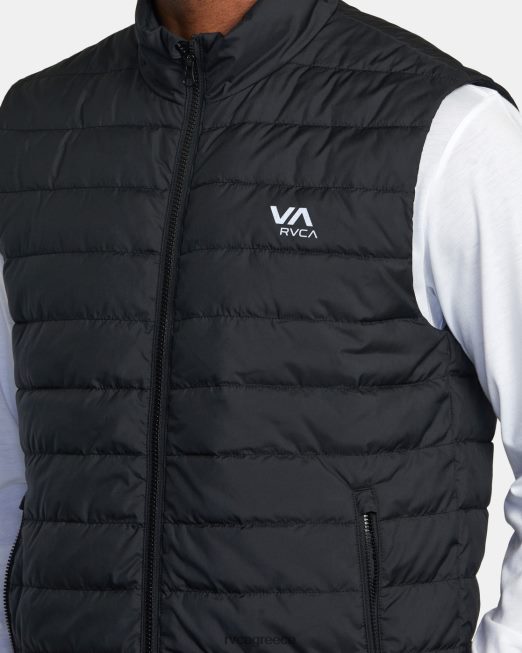 R422N8462 συσκευασμένο γιλέκο puffa puffer RVCA άνδρες μαύρος είδη ένδυσης