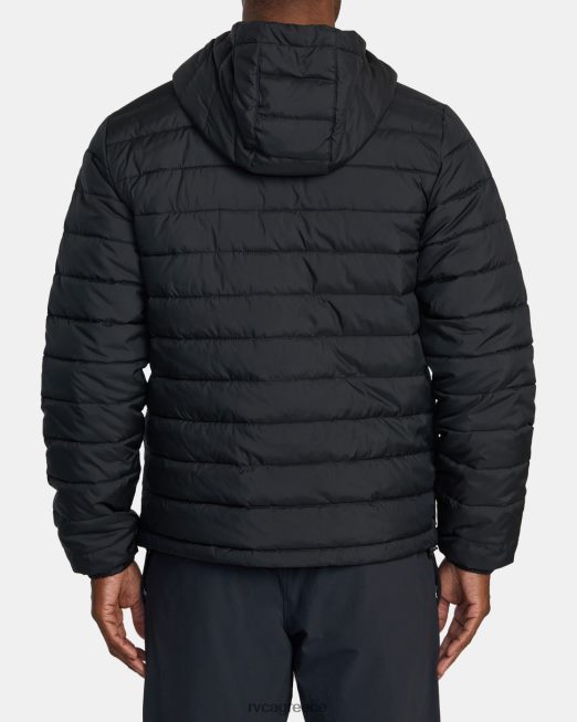 R422N8505 συσκευασμένο puffa puffer jacket RVCA άνδρες μαύρος είδη ένδυσης