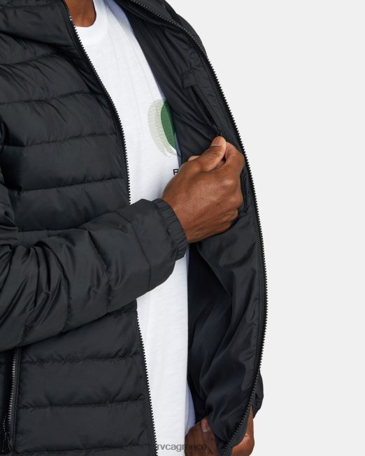 R422N8505 συσκευασμένο puffa puffer jacket RVCA άνδρες μαύρος είδη ένδυσης