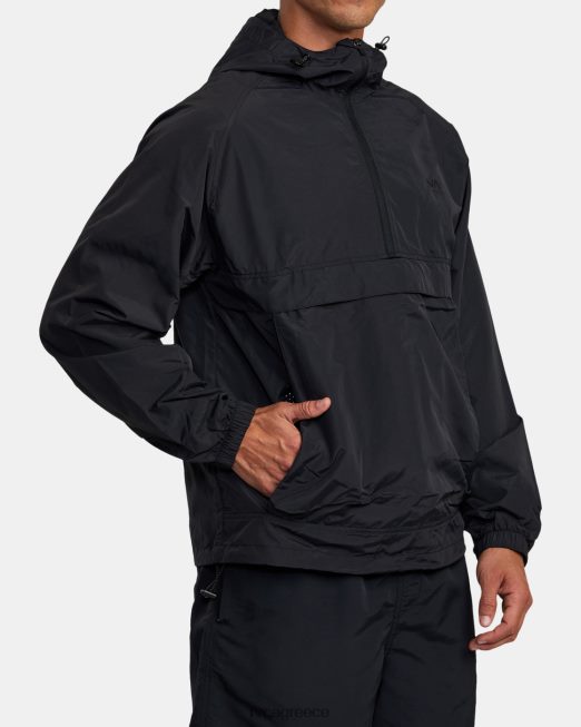 R422N8824 va sport αουτσάιντερ packable anorak jacket RVCA άνδρες μαύρος είδη ένδυσης