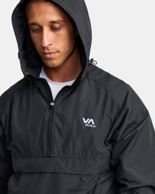 R422N8824 va sport αουτσάιντερ packable anorak jacket RVCA άνδρες μαύρος είδη ένδυσης